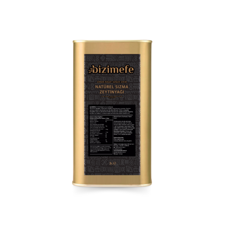 Erken Hasat Soğuk Sıkım Natural Sızma Zeytinyağı 3L