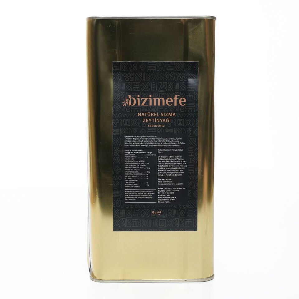 Erken Hasat Soğuk Sıkım Natural Sızma Zeytinyağı 5L