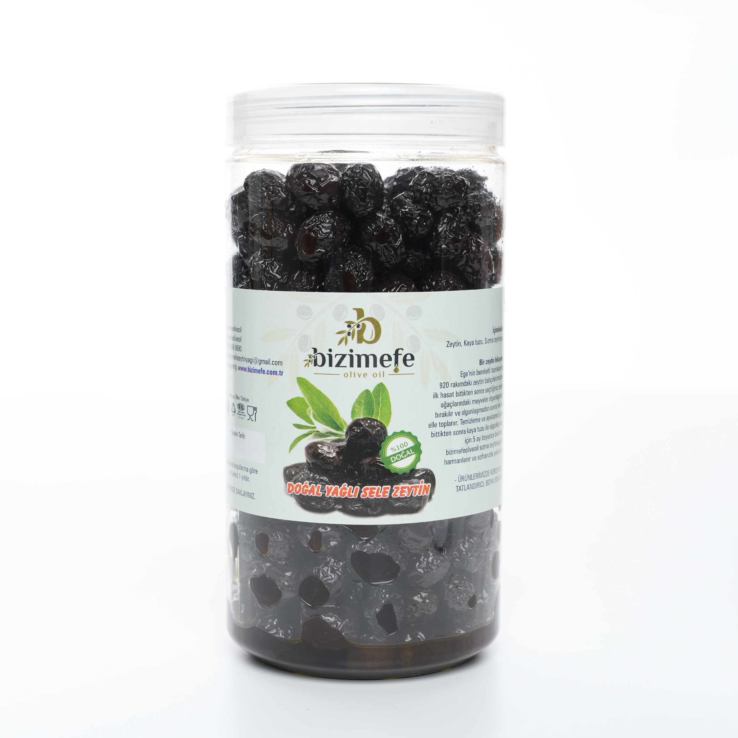 Bizimefe Yağlı Doğal Siyah Sele Zeytin 2kg