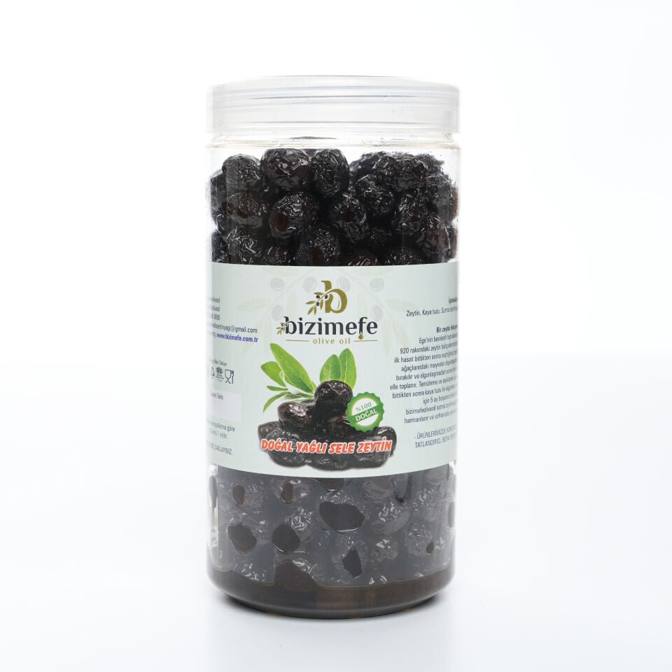 Bizimefe Yağlı Doğal Siyah Sele Zeytin 2kg
