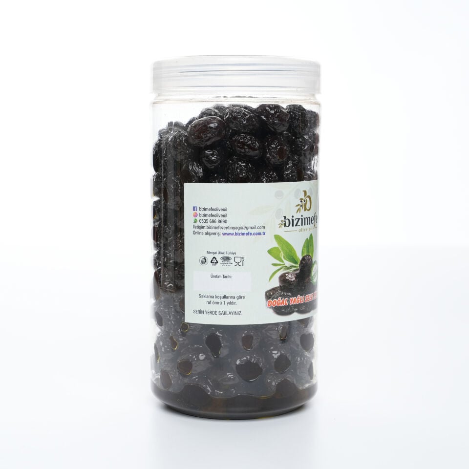 Bizimefe Yağlı Doğal Siyah Sele Zeytin 2kg