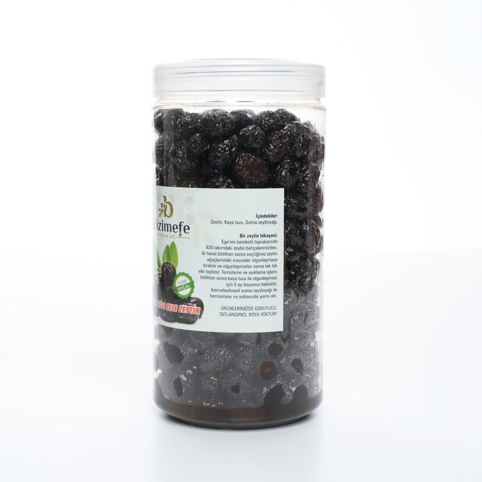 Bizimefe Yağlı Doğal Siyah Sele Zeytin 2kg