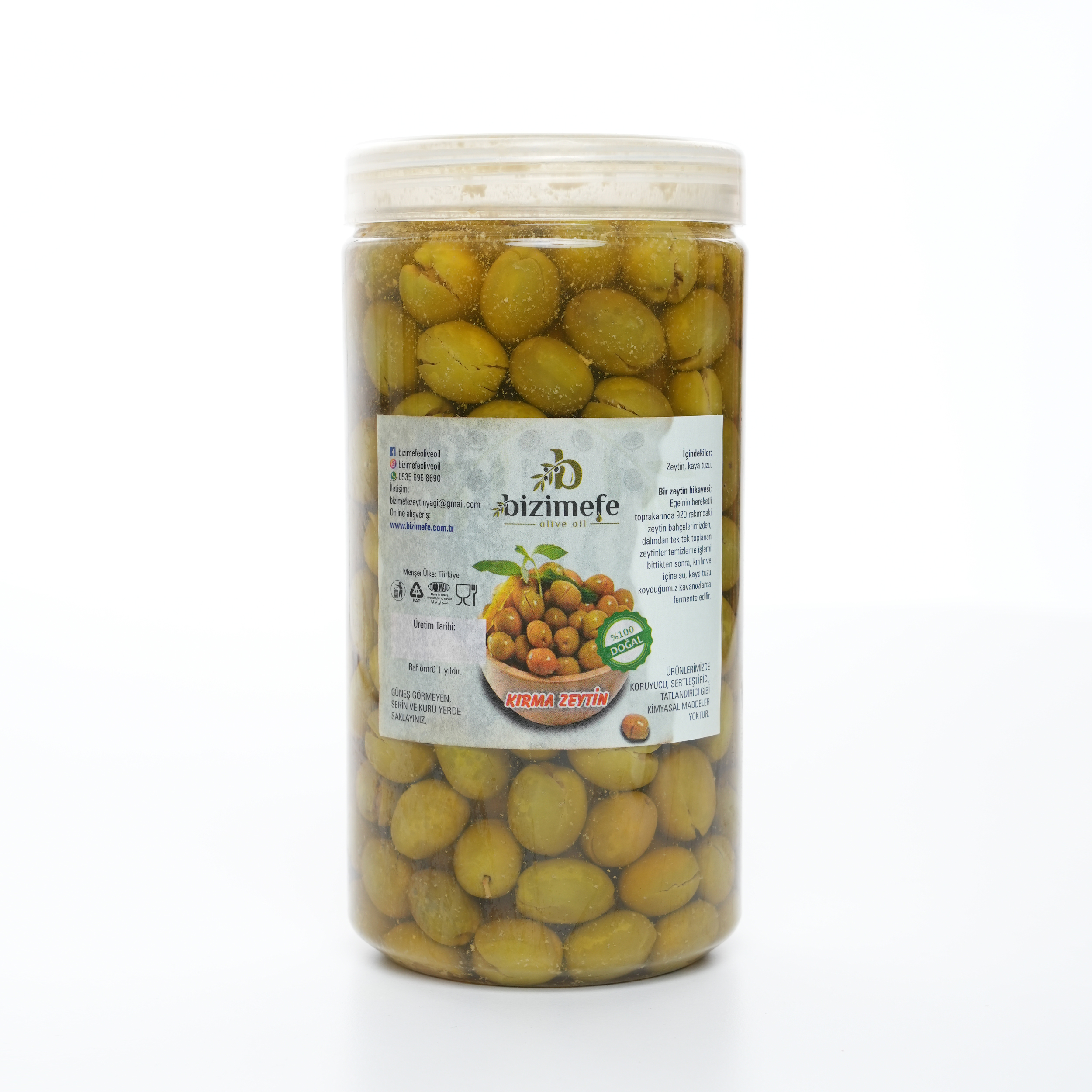 Bizimefe Doğal Yeşil Kırma Zeytin 2kg