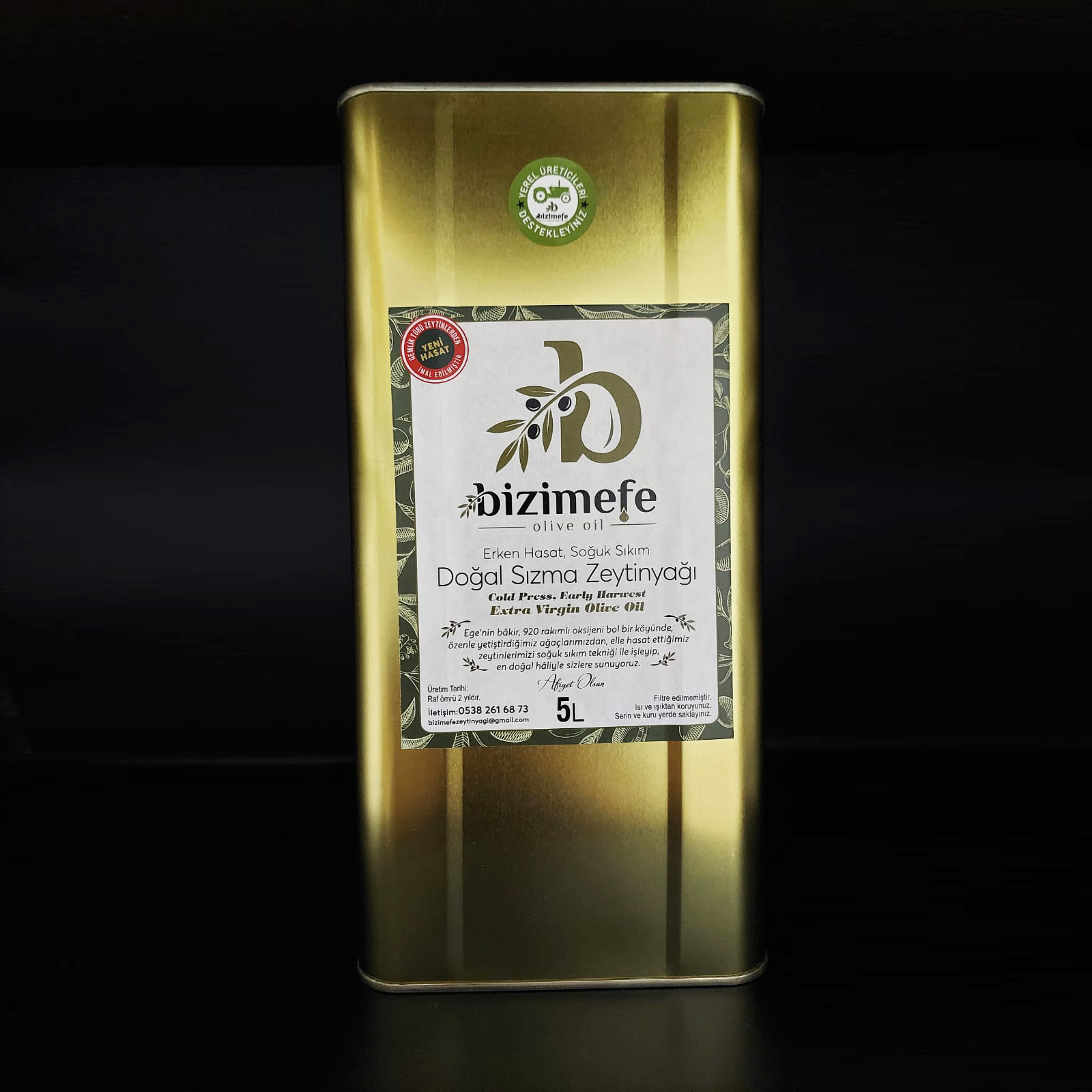 Bizimefe olive oil Erken Hasat Souk Skm Zeytinya  5 lt
